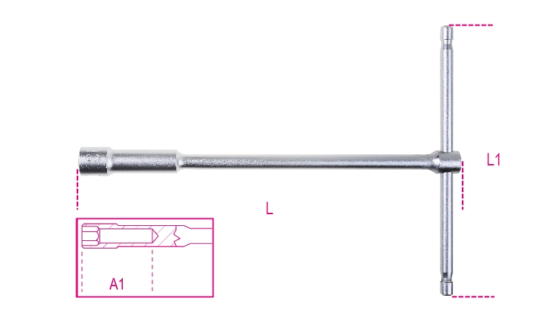 T-szárú dugókulcs egyoldalas és csuklós