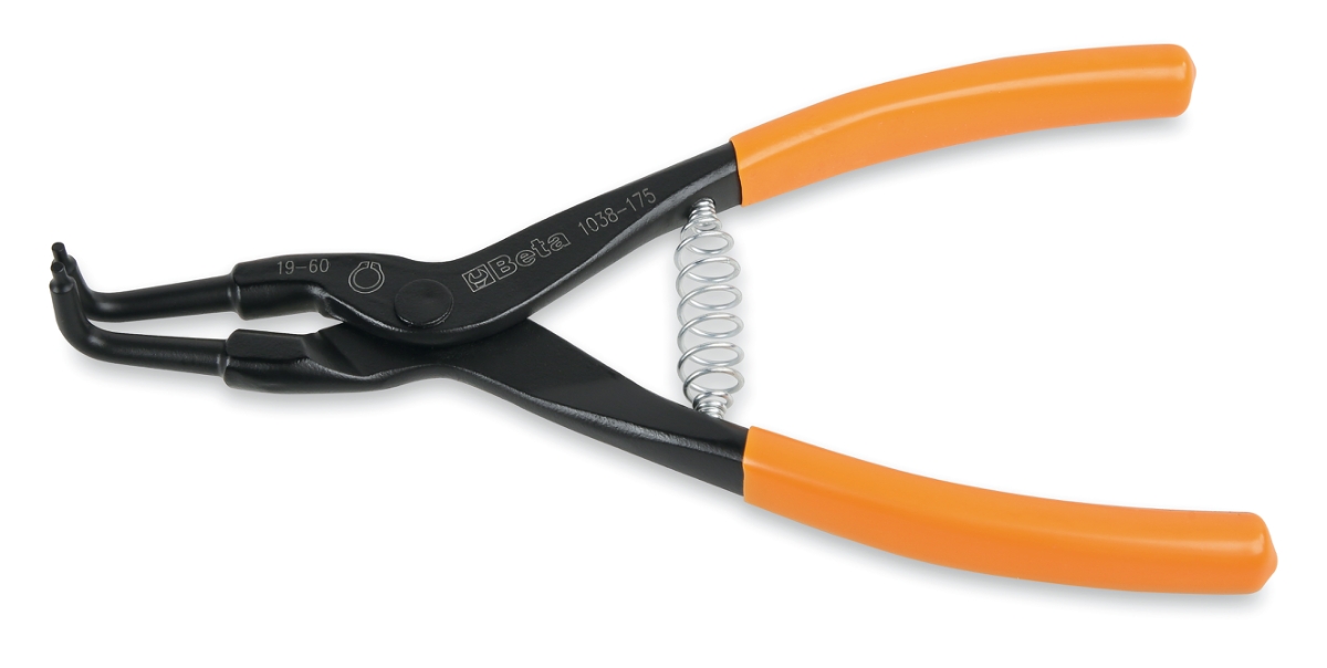 BETA 1038/175 BETA 1038/175 1038 175 90°-os hajlított külső Seeger-fogó, barnított, PVC-bevonattal