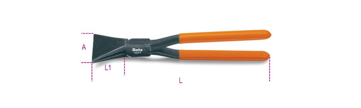 BETA 1077 BETA 1077 1077 280 Egyenes szeléscsőrű bádogos fogó, barnított, PVC-bevonattal