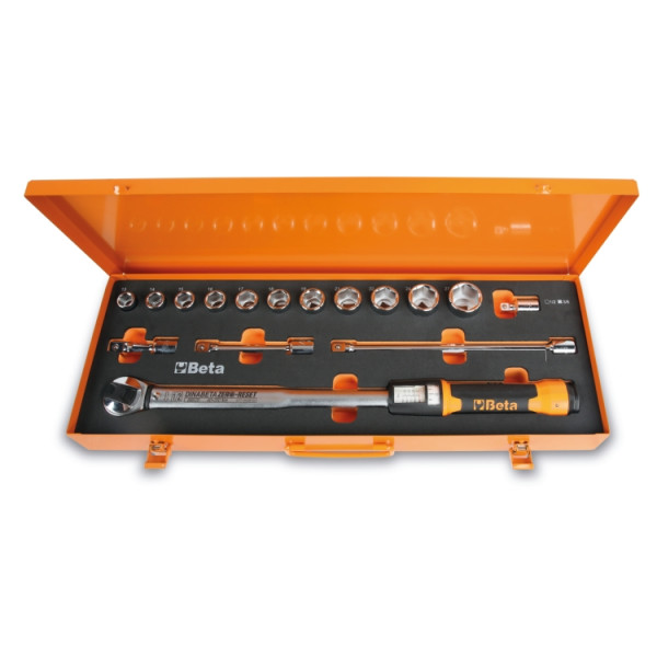 BETA 666/C20 BETA 666/C20 666/C20 Zero-Reset kioldó nyomatékkulcs dobozban, dugókulcsokkal és hosszabbítókkal