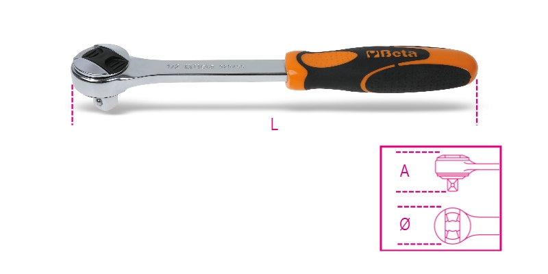 BETA 920/55K BETA 920/55K 920/55 1/2-os irányváltós racsni, 72 fogú, krómozott