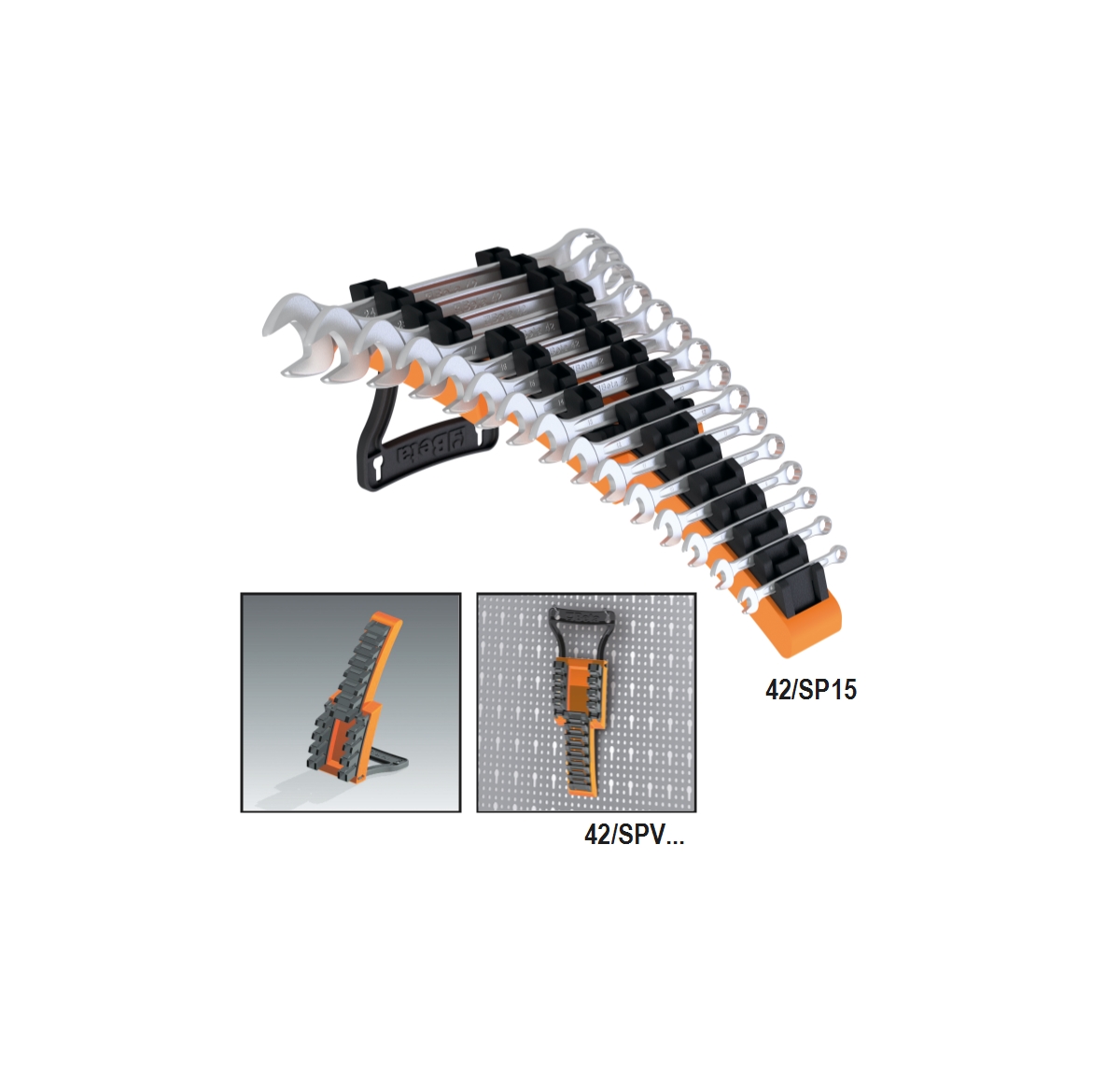 BETA 42/SPV11 BETA 42/SPV11 42/SP_plastica tartó csillag-villáskulcsokhoz (42MP cikk), irányváltó (142. cikk) és csuklós (142SN cikk) racsnis villáskulcsokhoz