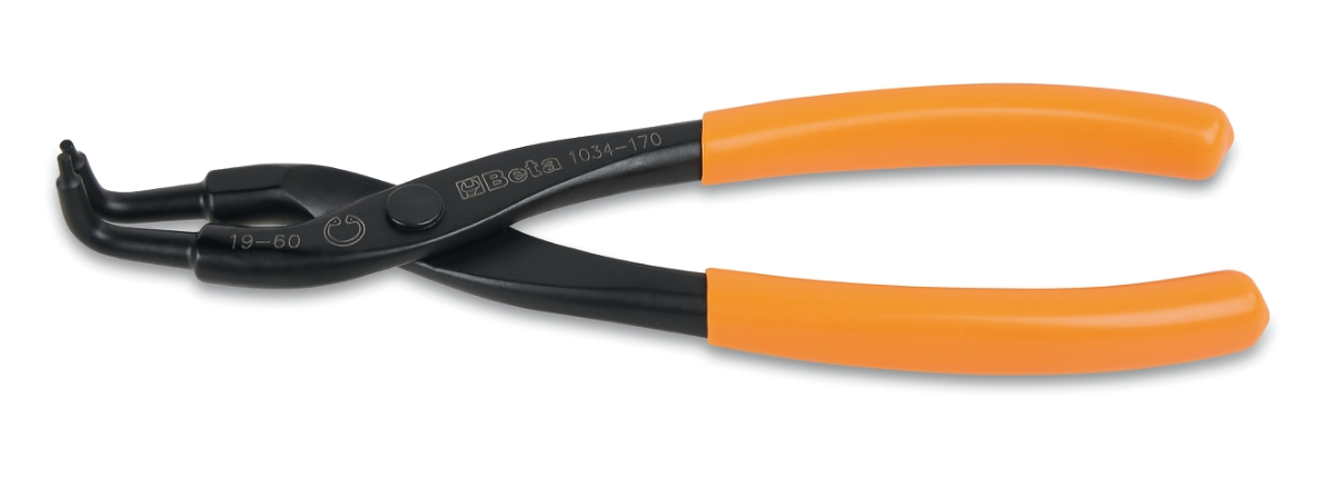 BETA 1034/130X0,9 BETA 1034/130X0,9 1034 130X09 90°-os hajlított belső Seeger-fogó, barnított, PVC-bevonattal