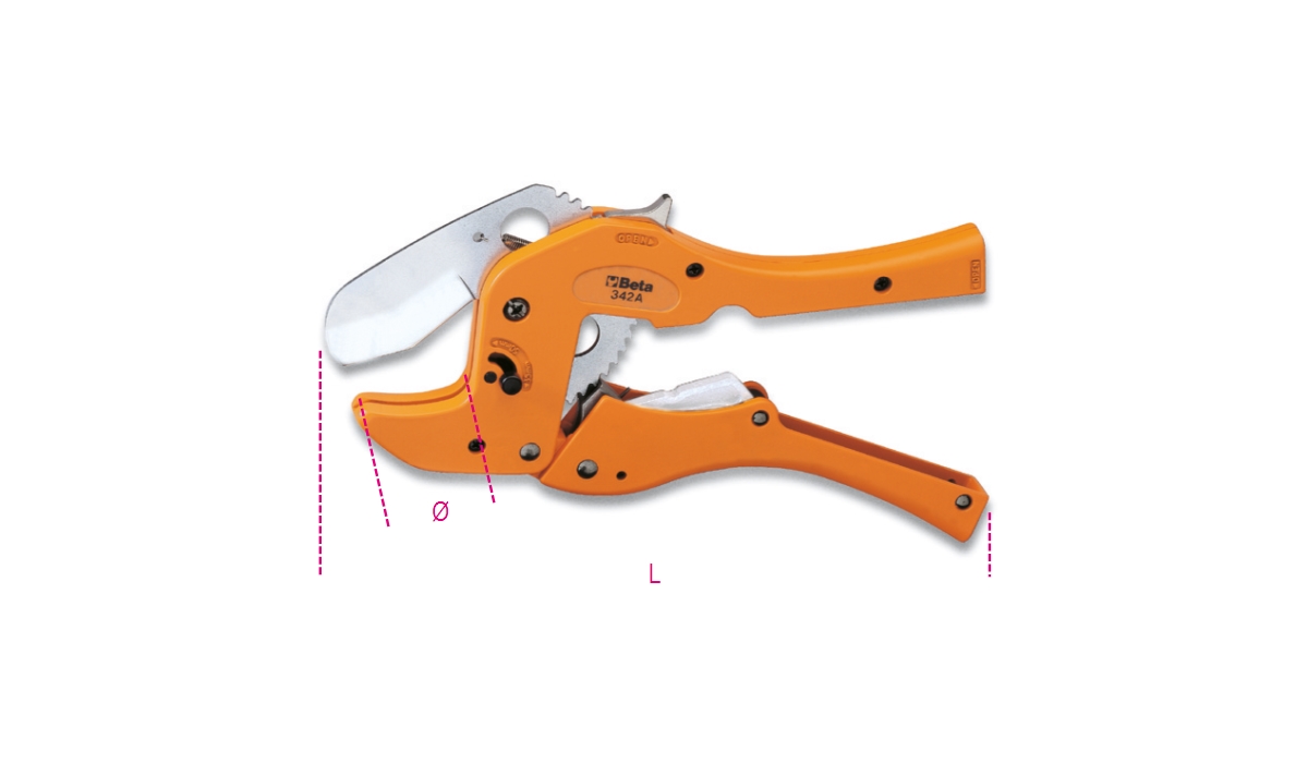 BETA 342A BETA 342A 342A Racsnis csővágóolló műanyag csövekhez