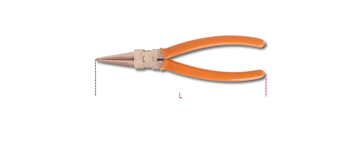 BETA 1032BA/200 BETA 1032BA/200 1032BA 200 szikramentes fogó egyenes csőrrel rugalmas biztosító gyűrűkhöz, furatokhoz PVC bevonatú nyéllel