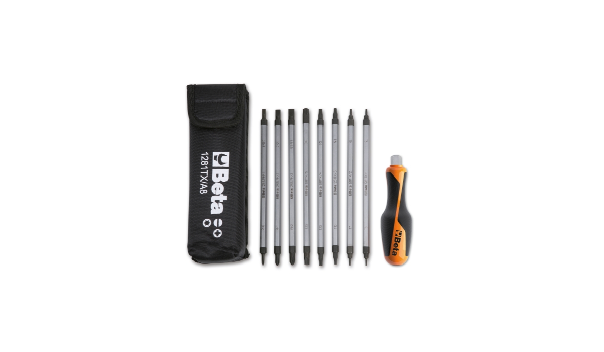 BETA 1281BG-TX/A8 BETA 1281BG-TX/A8 1281BG-TX/A8 8 darabos csavarhúzószár készlet 1 csavarhúzónyél, tokban