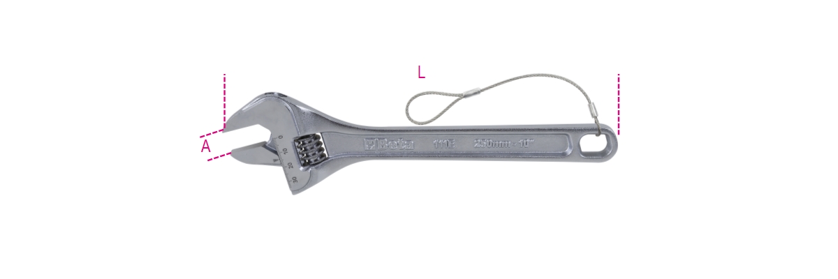 BETA 111E-HS 250 BETA 111E-HS 250 111E-HS 250 Állítható villáskulcs skálával, krómozott, H- SAFE