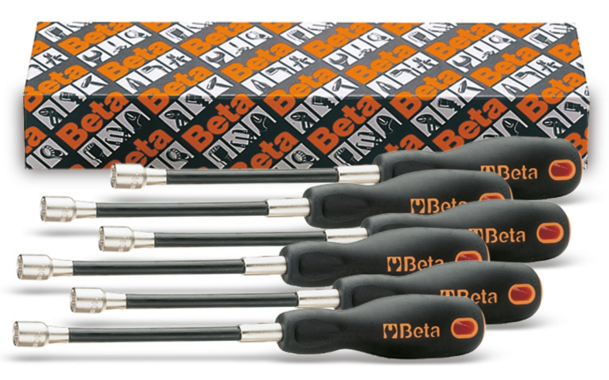 BETA 943FL/S6 BETA 943FL/S6 943FL/S6 6 részes flexibilis dugókulcs-csavarhúzó szerszám készlet nyéllel