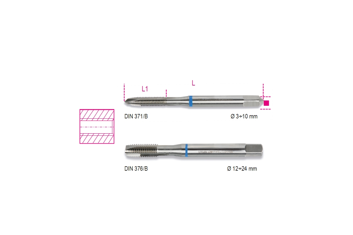 BETA 428FP/10 BETA 428FP/10 428FP 10 Egyenes hornyú gépi menetfúró, HSS
