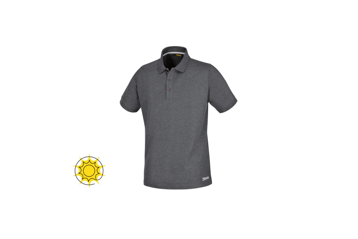 BETA 7552G XL BETA 7552G XL 7552G XL Három gombos pólóing, pamut, 200 g/m2, melanzs szürke