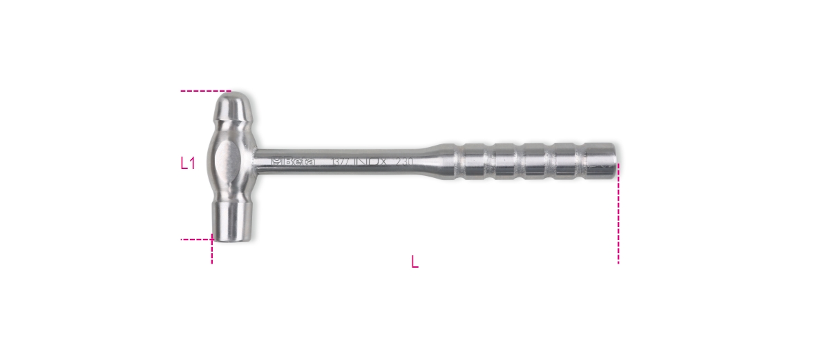 BETA 1377INOX/340 BETA 1377INOX/340 BETA 1377INOX/340 Gömbvégű és kerekfejű kalapács, kazánkovácsok és bádogosok számára, rozsdamentes acél