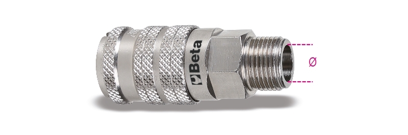 BETA 1917JM/1/2 BETA 1917JM/1/2 1917 JM Univerzális golyórögzítésű gyorscsatlakozó hüvely ázsiai modellekhez külső GAS menet, hengeres BSP 1/2