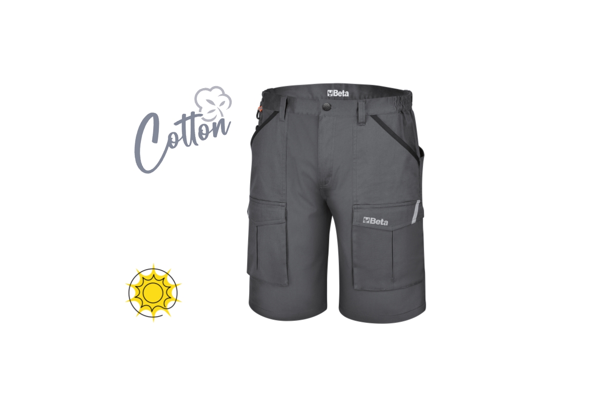 BETA 7931MG XS BETA 7931MG XS 7931MG XS Bermuda munkanadrág, 100% pamut, szürke