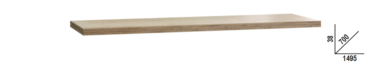 BETA RSC50 2.0 PW/2-1,5MT BETA RSC50 2.0 PW/2-1,5MT RSC50 2.0 PW/2-1,5MT Rétegelt fa munkalap, 1,5 m széles, munkapadhoz, az RSC50 2.0 műhelyberendezés összeállításhoz