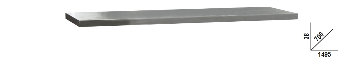 BETA RSC50 2.0 PX/2-1,5MT BETA RSC50 2.0 PX/2-1,5MT RSC50 2.0 PX/2-1,5MT Rozsdamentes acéllal fedett MDF munkalap, 1,5 m széles, az RSC50 2.0 műhelyberendezés összeállításhoz