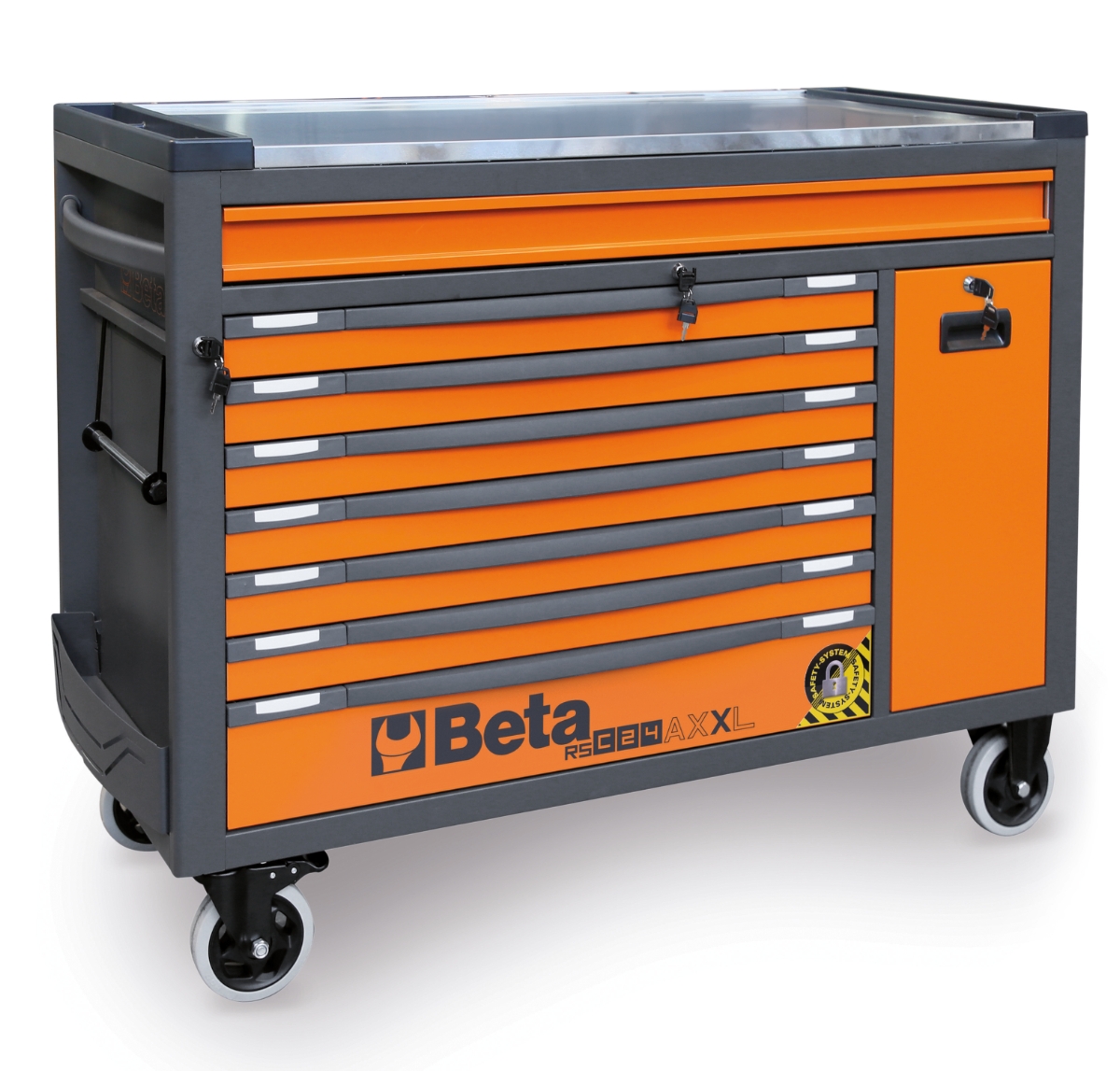 BETA RSC24AXXL-O BETA RSC24AXXL-O RSC24AXXL-O 8 fiókos szerszámkocsi fa munkalappal és borulásgátló rendszerrel, hosszú modell
