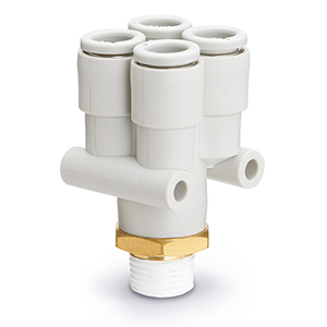 KQ2UD06-02AP KQ2UD06-02AP SMC Gyorscsatl., Y-csatl., 6mm, R1/4  Y-csatlakozó 4-szeres, külső menetes - KQ2UD