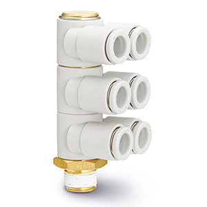 KQ2ZT04-02AS KQ2ZT04-02AS SMC Gyorscsatl., könyök, 6x4mm, R1/4  3-szoros, univerzális könyök, külső menetes - KQ2ZT