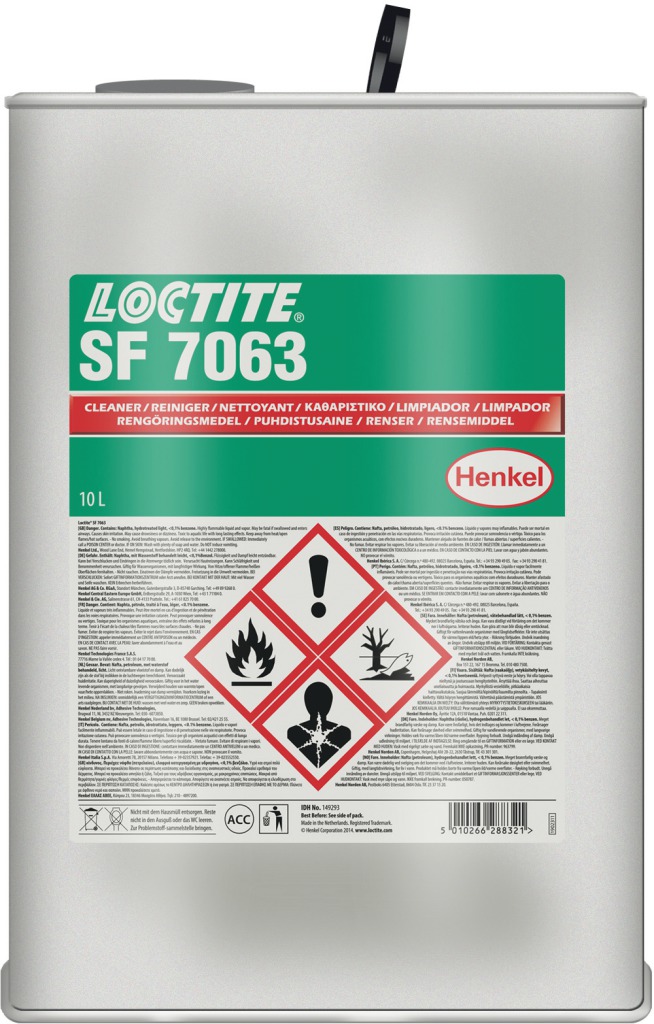 LOCTITE SF 7063         10 liter LOCTITE SF 7063         10 liter Ragasztás előtti tisztító műanyagokhoz is