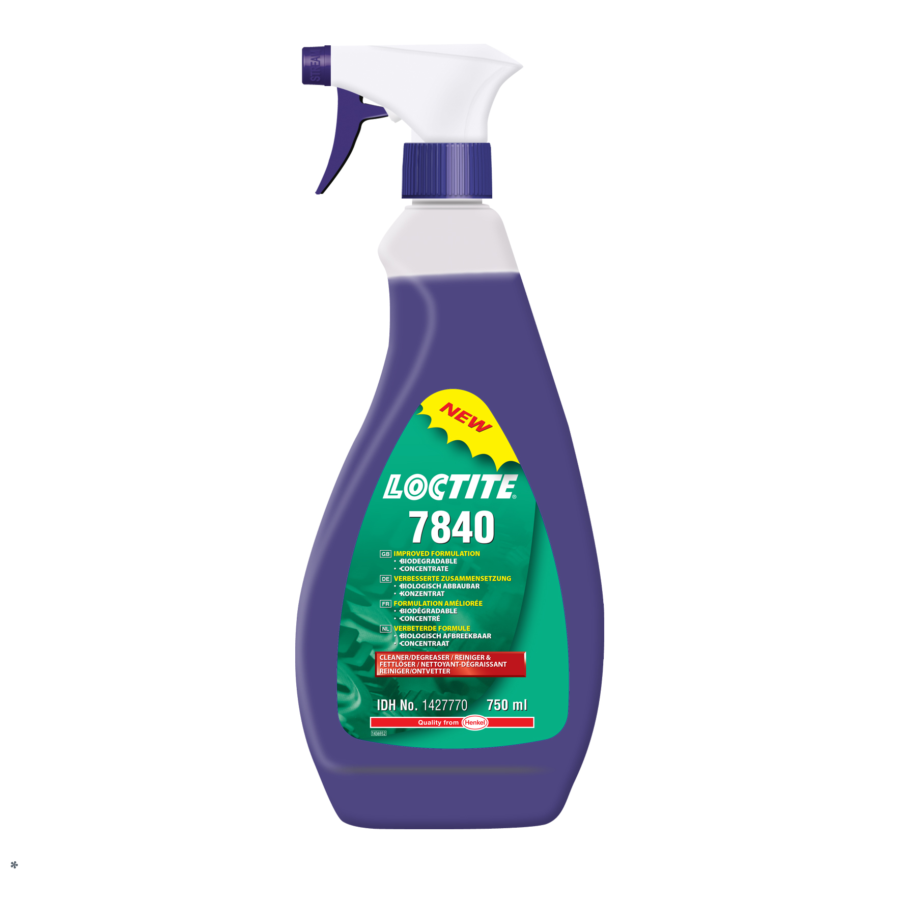 LOCTITE SF 7840         750 ml LOCTITE SF 7840         750 ml Biológiailag lebomló, vízbázisú felülettisztító, szórófejes