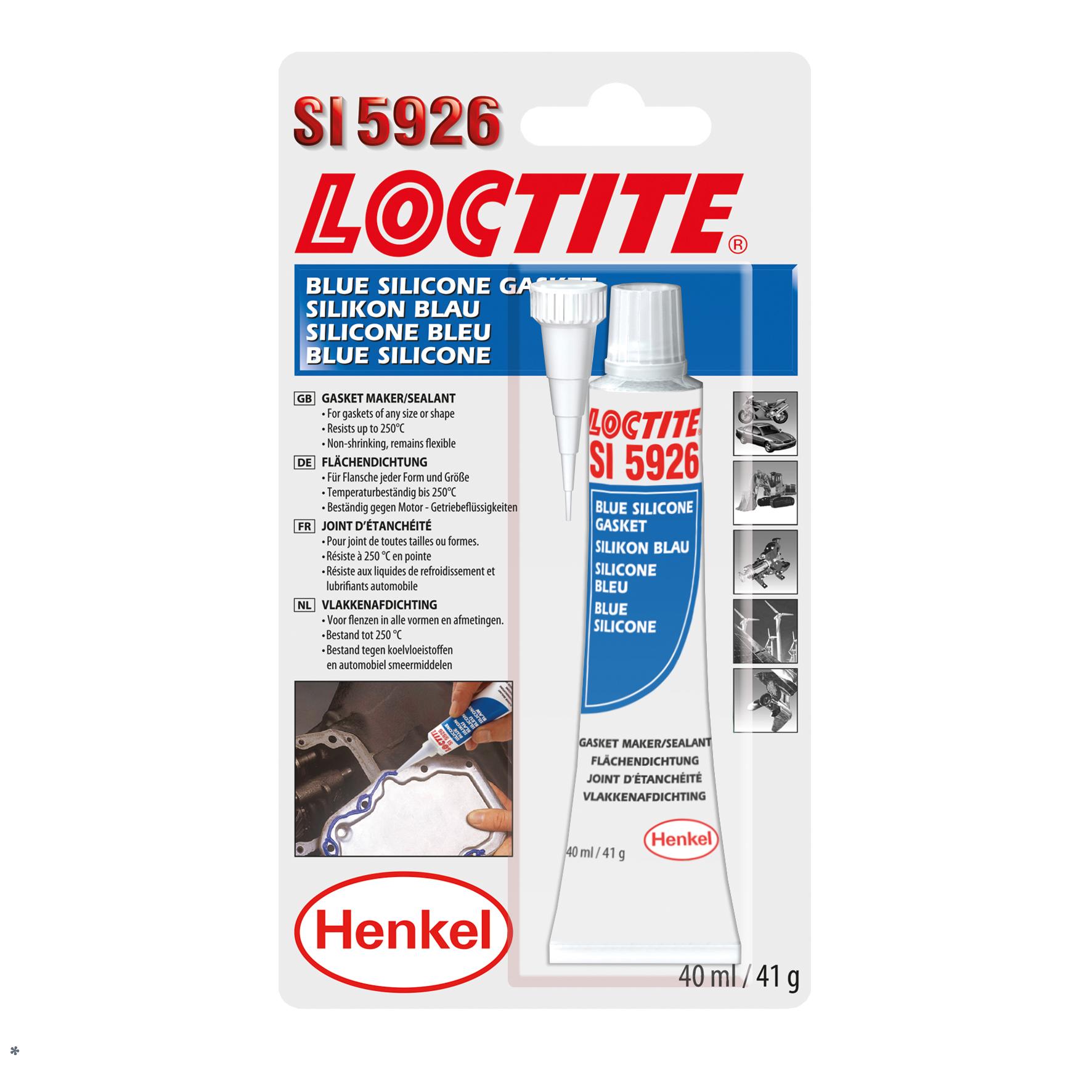 LOCTITE SI 5926         40 ml LOCTITE SI 5926         40 ml Szilikon felülettömítő, ecetsavas, kék (587 helyett)