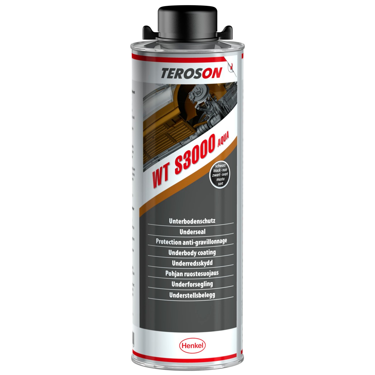 TEROSON WT S3000 BK         1 liter TEROSON WT S3000 BK         1 liter Kőfelverődés védő (rücsi), vízbázisú, gyanta töltésű, fekete